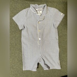 Petite Plum seersucker pajamas blue/white 18-24M